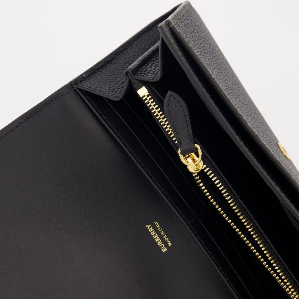 Burberry wallet, continental wallet, luxury leather wallet, TB logo wallet, high-end accessories