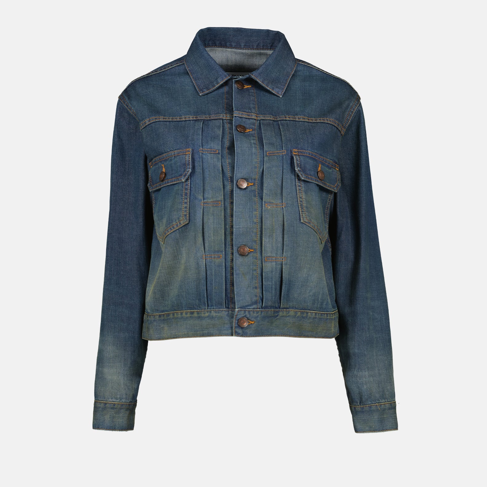 Maison Margiela, faded denim jacket, designer denim jackets, luxury casual wear, high-end fashion