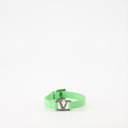 Valentino Garavani, VLogo, green leather bracelet, luxury accessories, signature bracelet