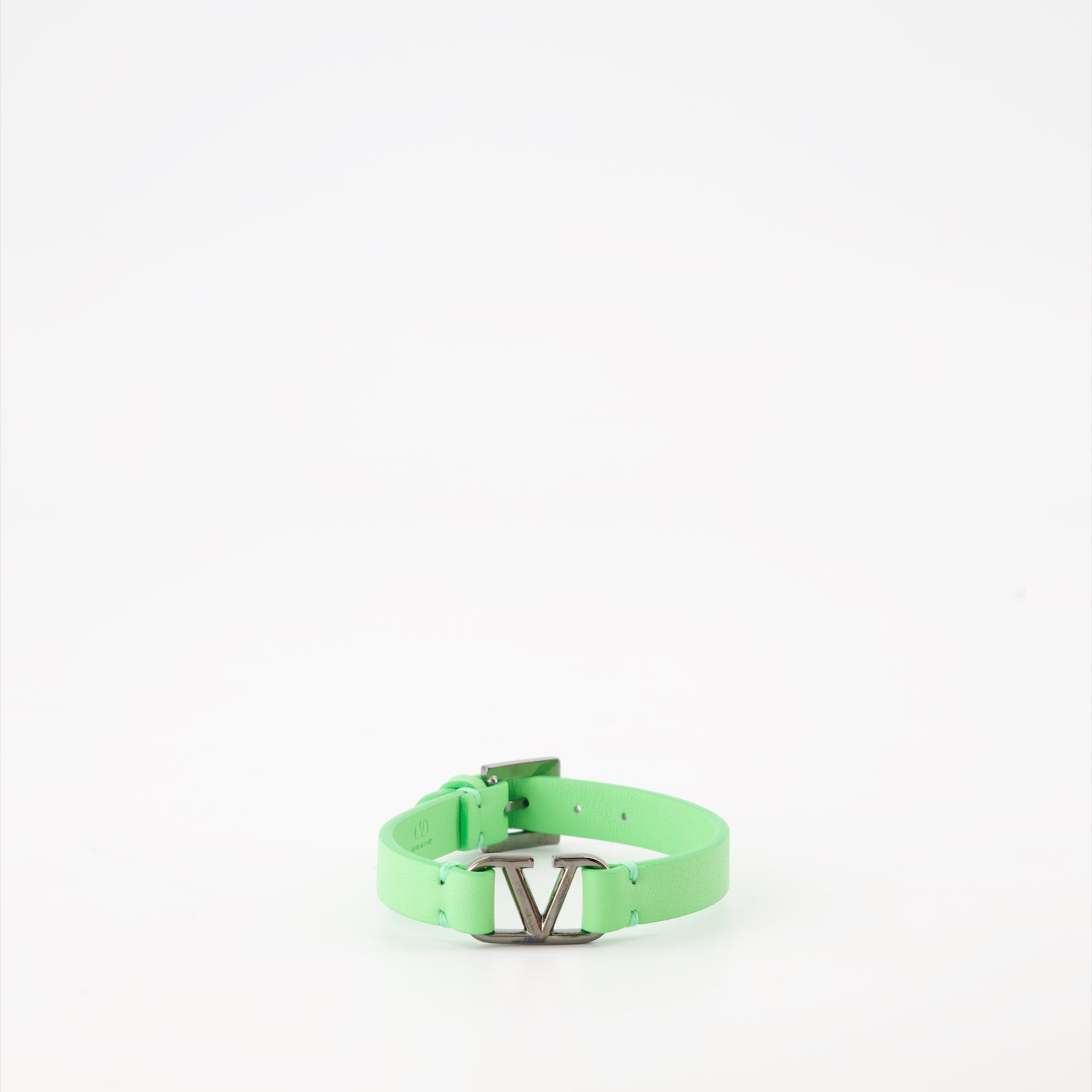 Valentino Garavani, VLogo, green leather bracelet, luxury accessories, signature bracelet