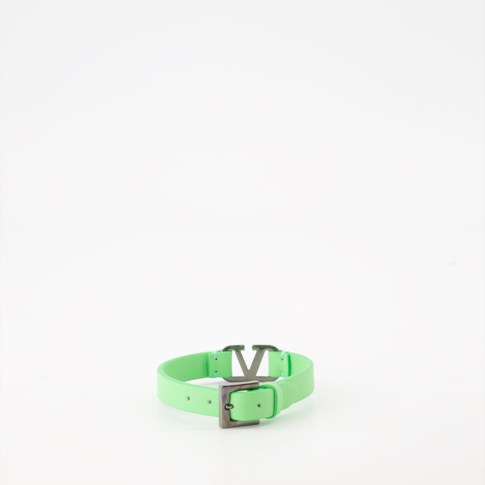 Valentino Garavani, VLogo, green leather bracelet, luxury accessories, signature bracelet