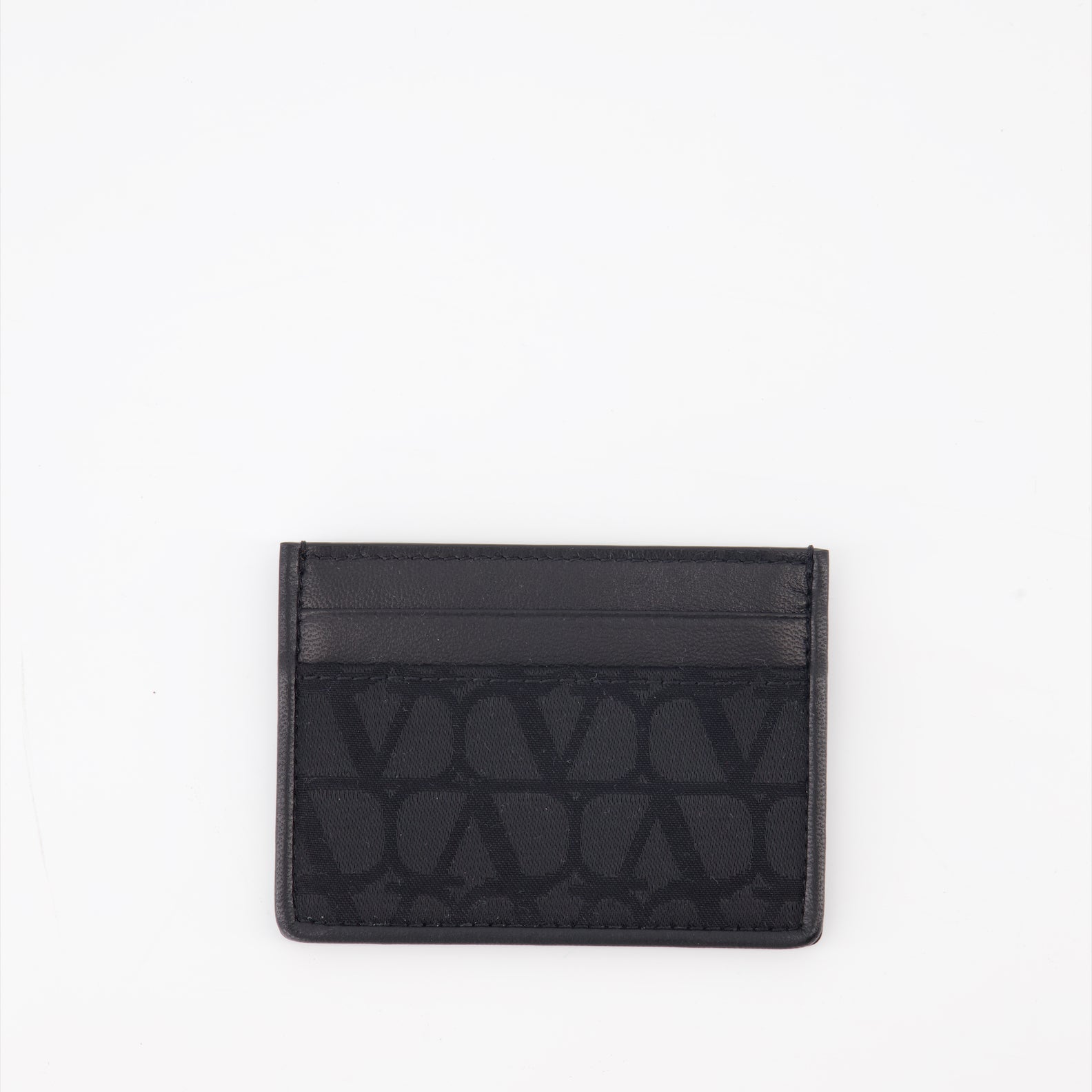 Valentino Garavani, monogrammed card holder, luxury accessories, black card holder, designer card holder