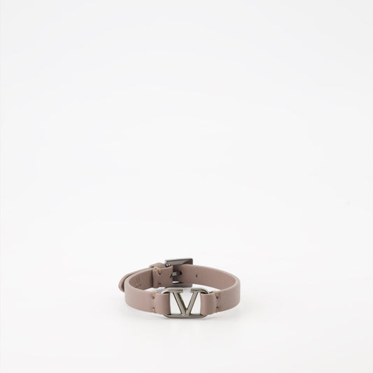 luxury bracelet, Valentino Garavani, VLogo Signature, beige leather bracelet, designer accessories