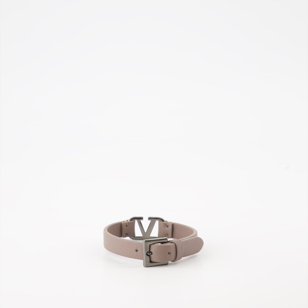 luxury bracelet, Valentino Garavani, VLogo Signature, beige leather bracelet, designer accessories