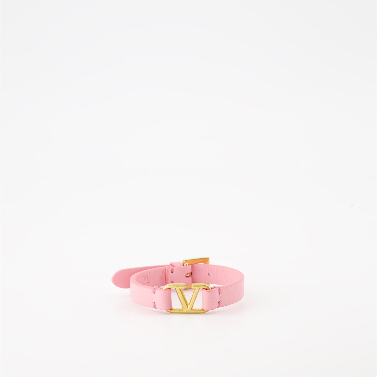 Valentino Garavani, pink leather bracelet, luxury accessory, VLogo bracelet, elegant jewelry