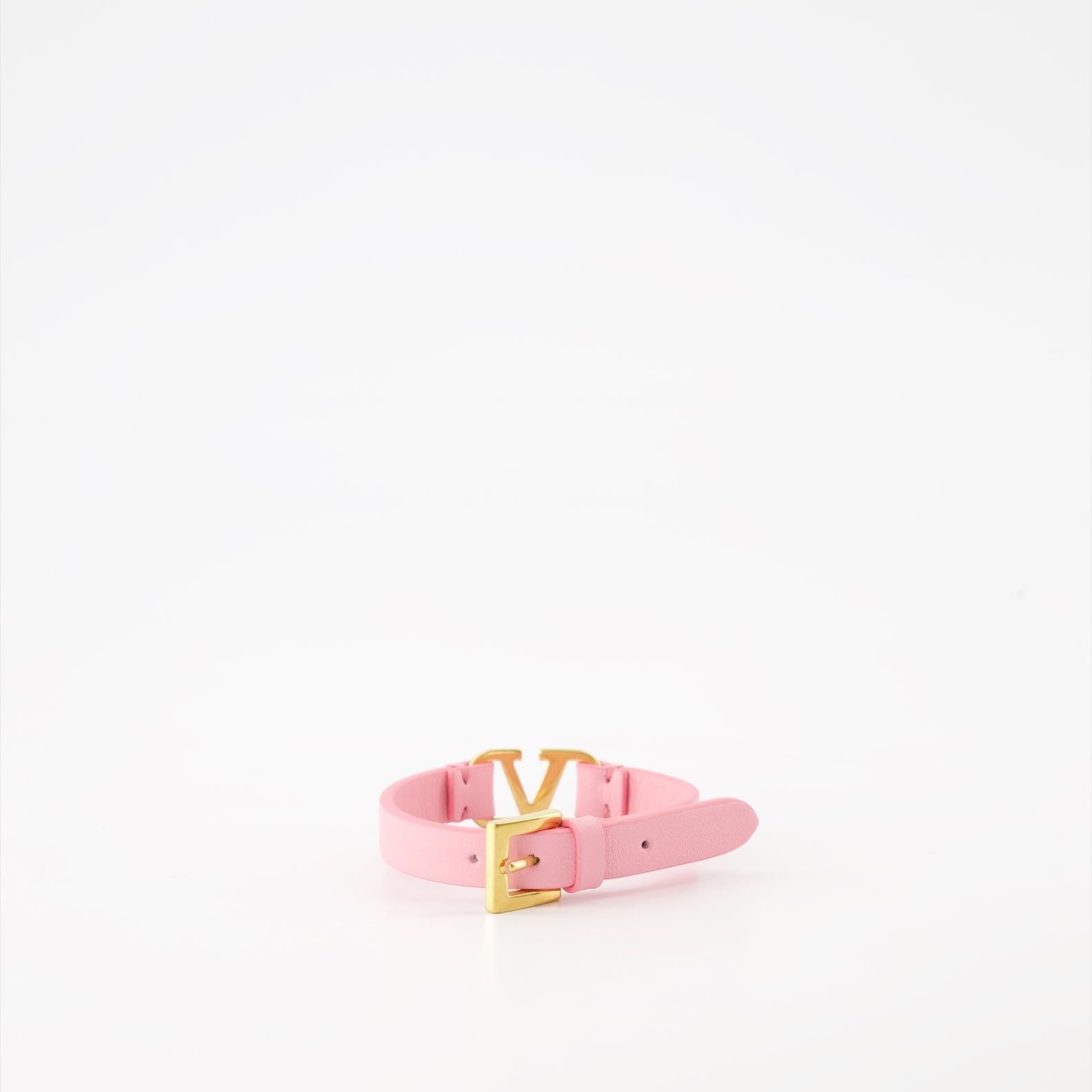 Valentino Garavani, pink leather bracelet, luxury accessory, VLogo bracelet, elegant jewelry