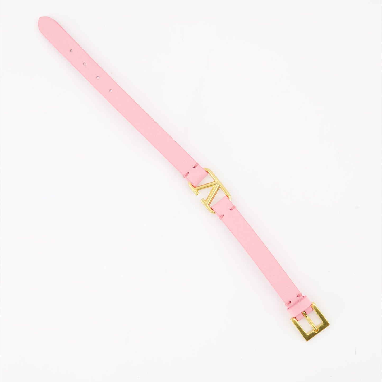 Valentino Garavani, pink leather bracelet, luxury accessory, VLogo bracelet, elegant jewelry