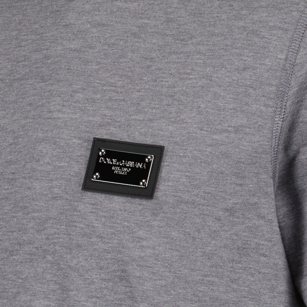 Dolce & Gabbana, gray logo T-shirt, luxury fashion, designer clothing, high-end casual wear