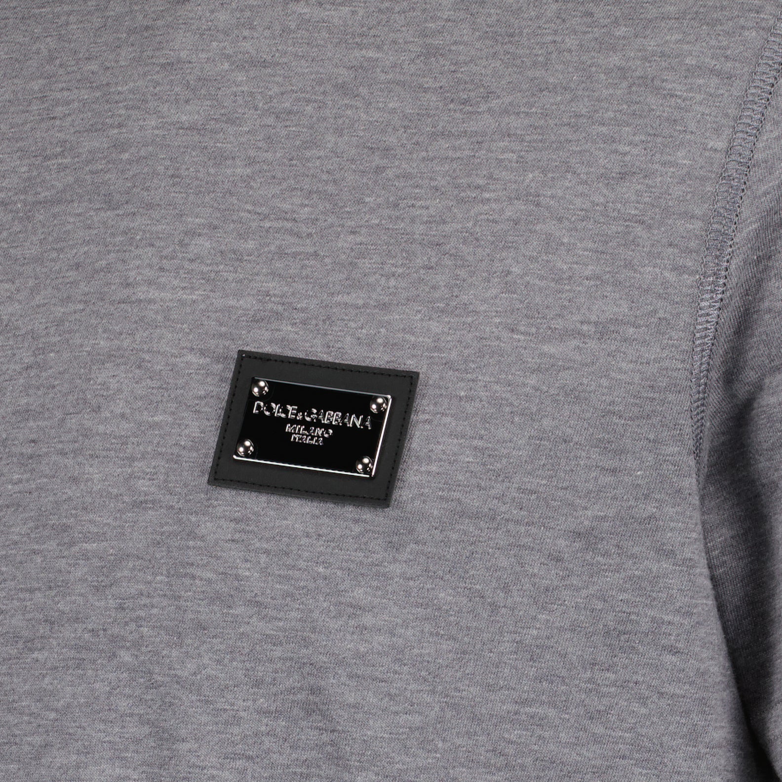 Dolce & Gabbana, gray logo T-shirt, luxury fashion, designer clothing, high-end casual wear