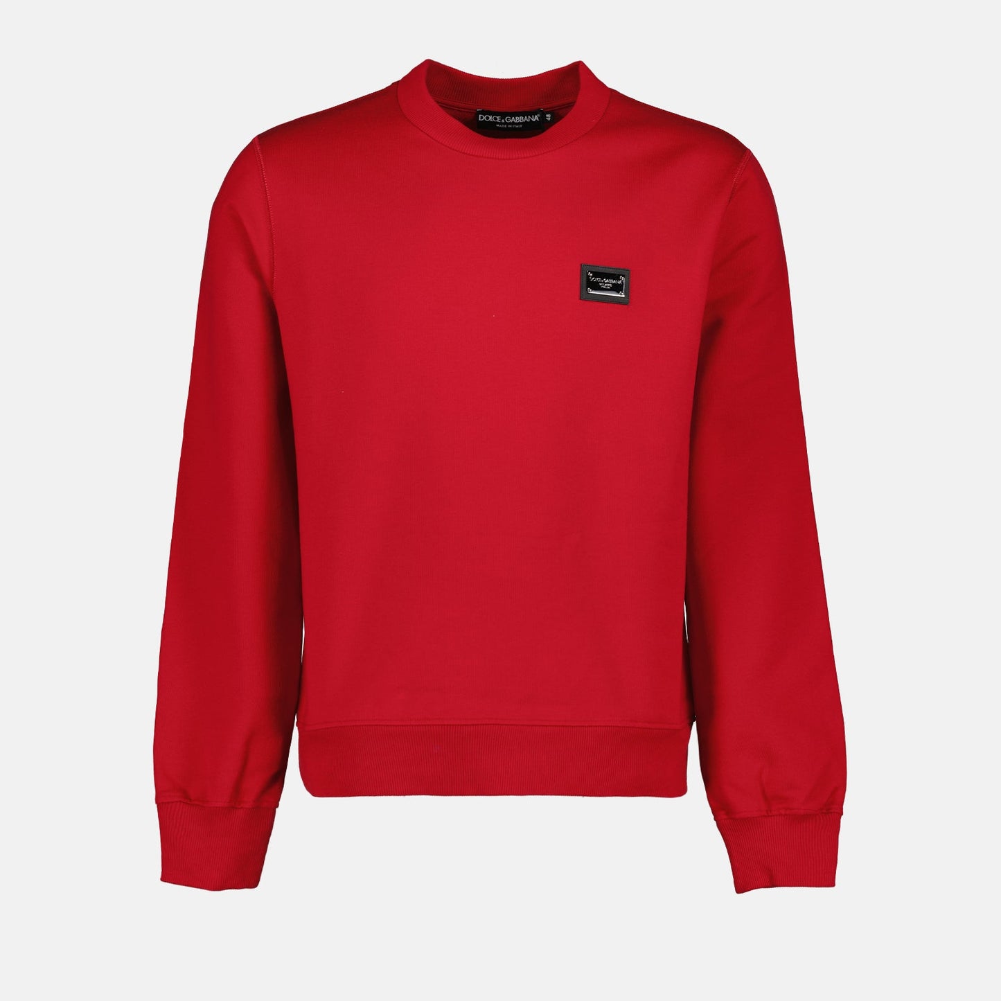 Dolce & Gabbana sweatshirt, luxury red sweatshirt, designer logo apparel, high-end men's fashion, premium casual wear