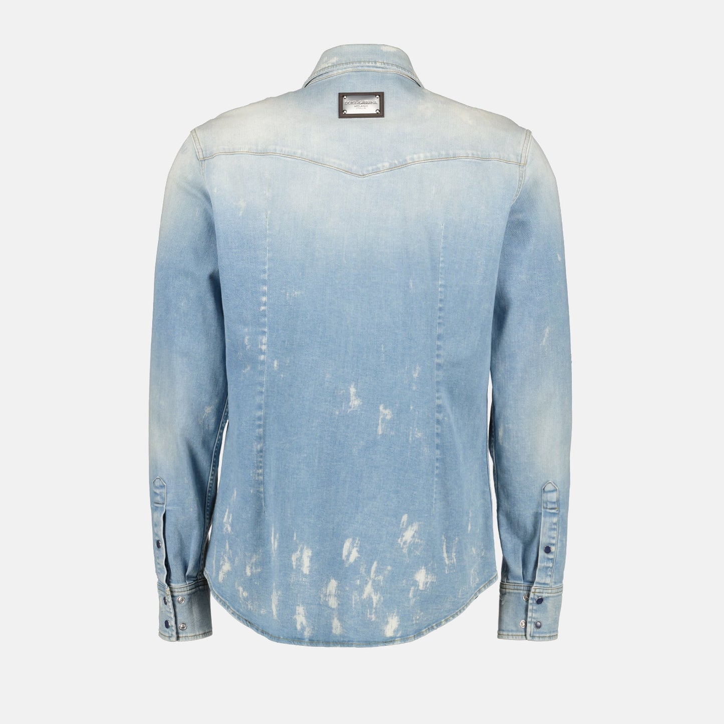 Dolce & Gabbana, denim shirt, luxury casual wear, high-end fashion, tailored denim