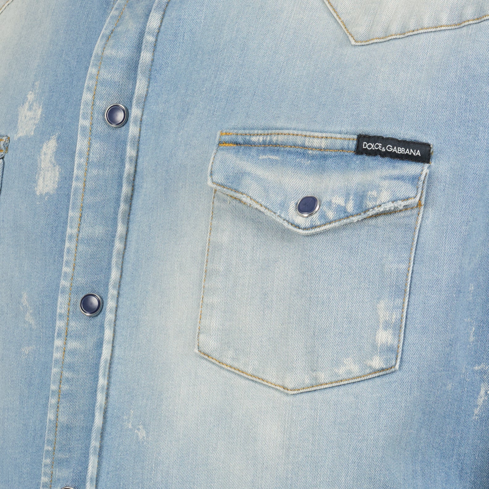 Dolce & Gabbana, denim shirt, luxury casual wear, high-end fashion, tailored denim