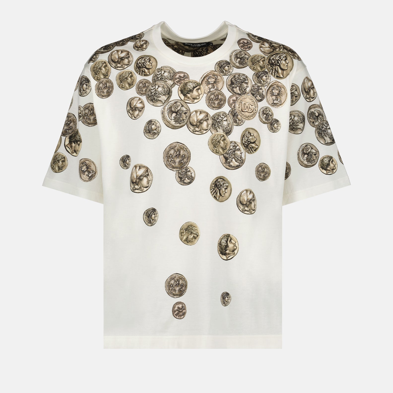 Roman coin print, Dolce & Gabbana, luxury T-shirt, premium fashion, designer wear