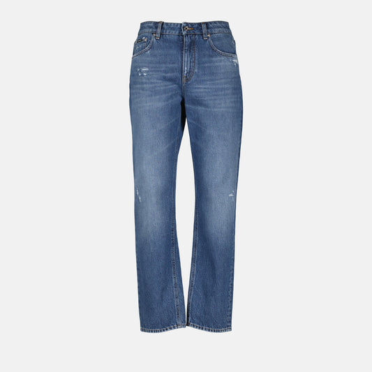 straight jeans, washed denim, Dolce & Gabbana jeans, luxury jeans, stylish jeans