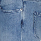 로고 플라크가 있는 부트컷 청바지