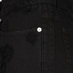 Black straight-leg jeans with logo plaque