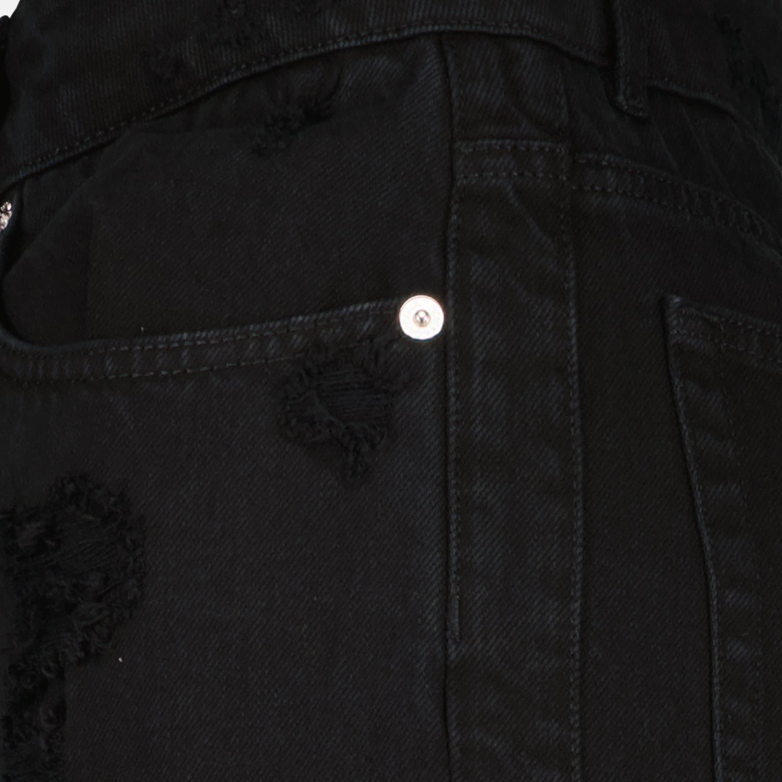 Black straight-leg jeans with logo plaque