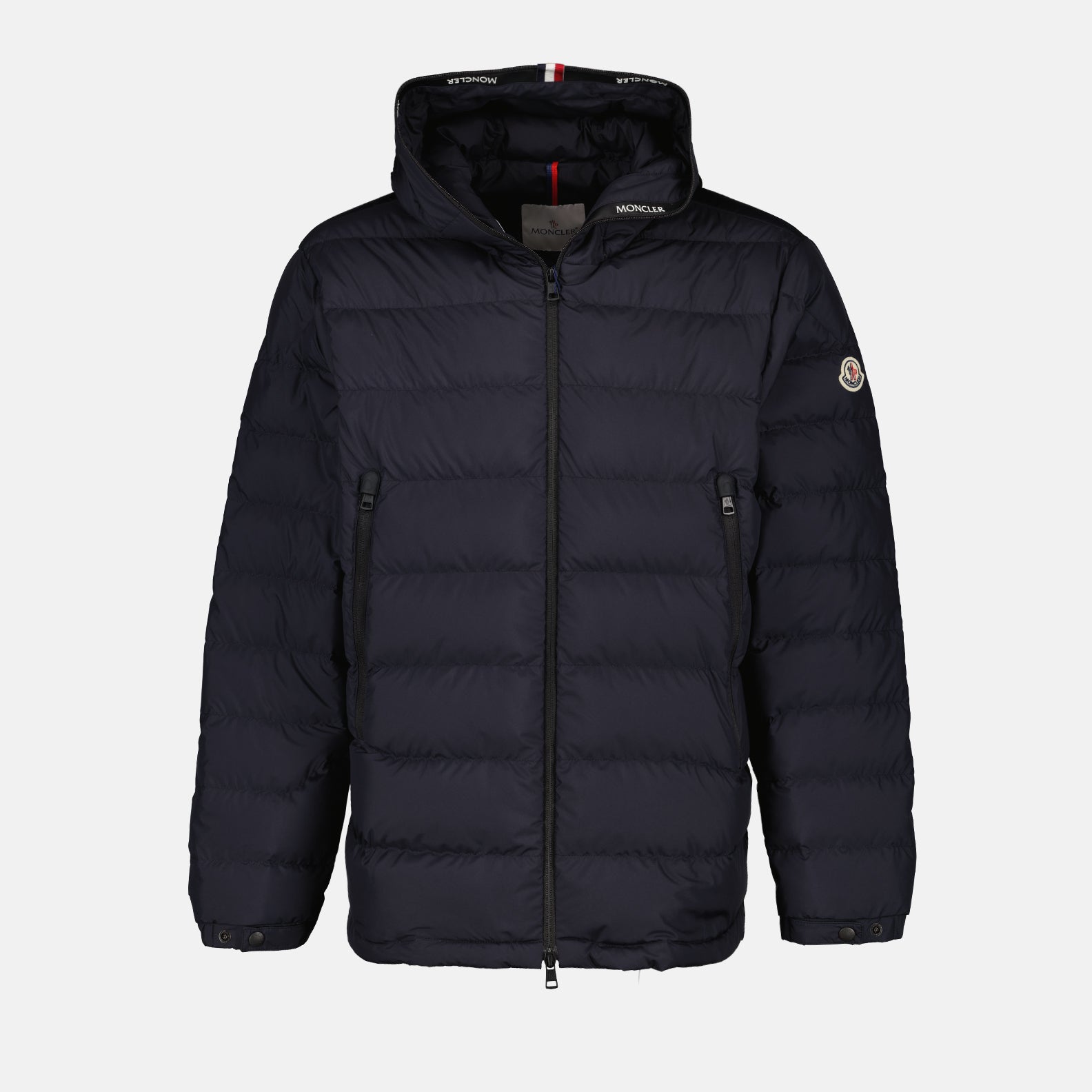 Down jacket, Chambeyron, blue nylon, luxury outerwear, Moncler