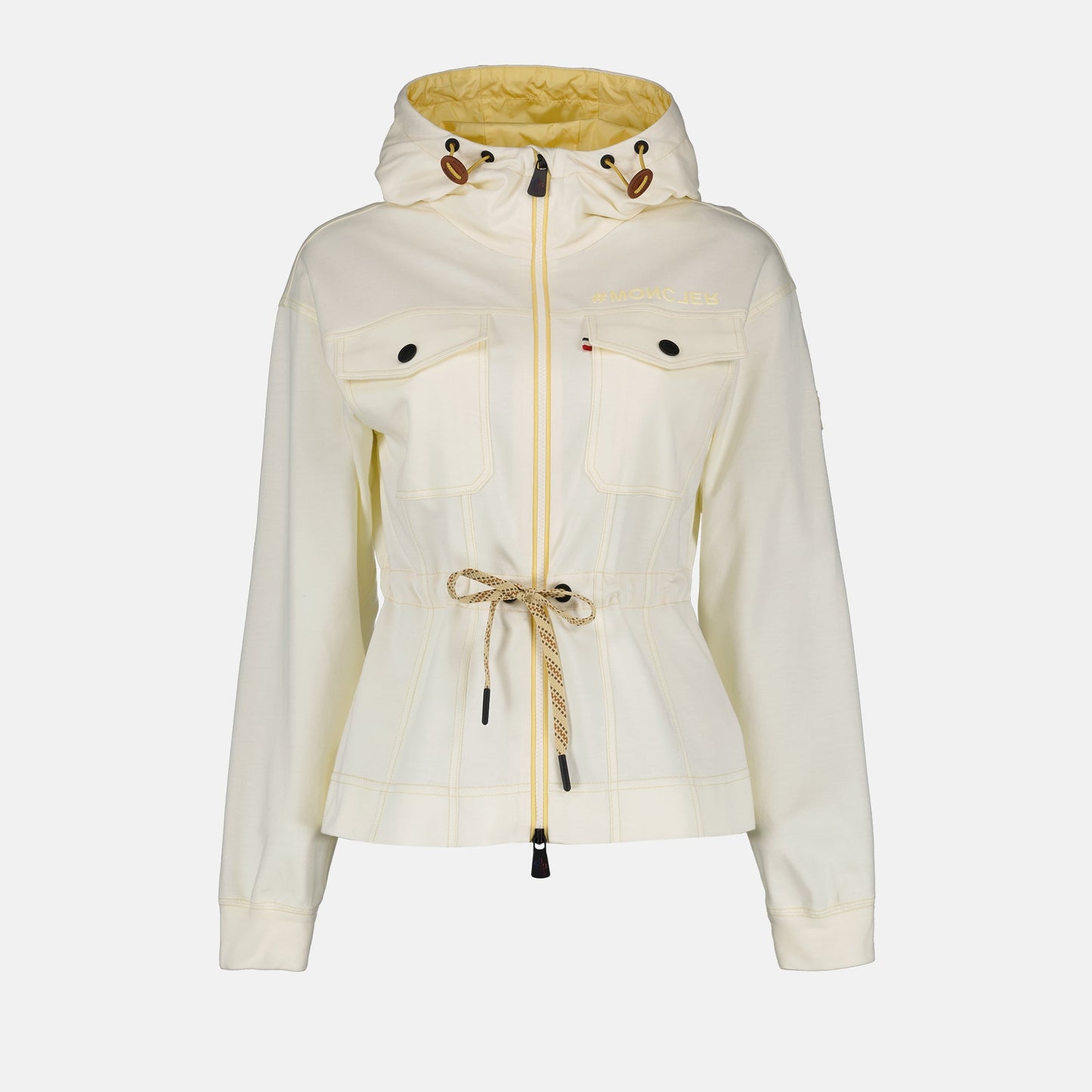 windbreaker jacket, luxury fashion, beige jacket, Moncler Grenoble, high-end outerwear