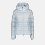 Quilted jacket, Blue jacket, Luxury outerwear, Moncler jacket, Designer jacket