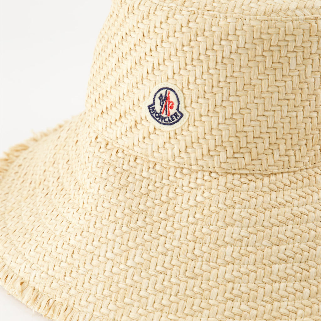 Straw hat, Moncler, luxury accessories, beige hat, high-end fashion