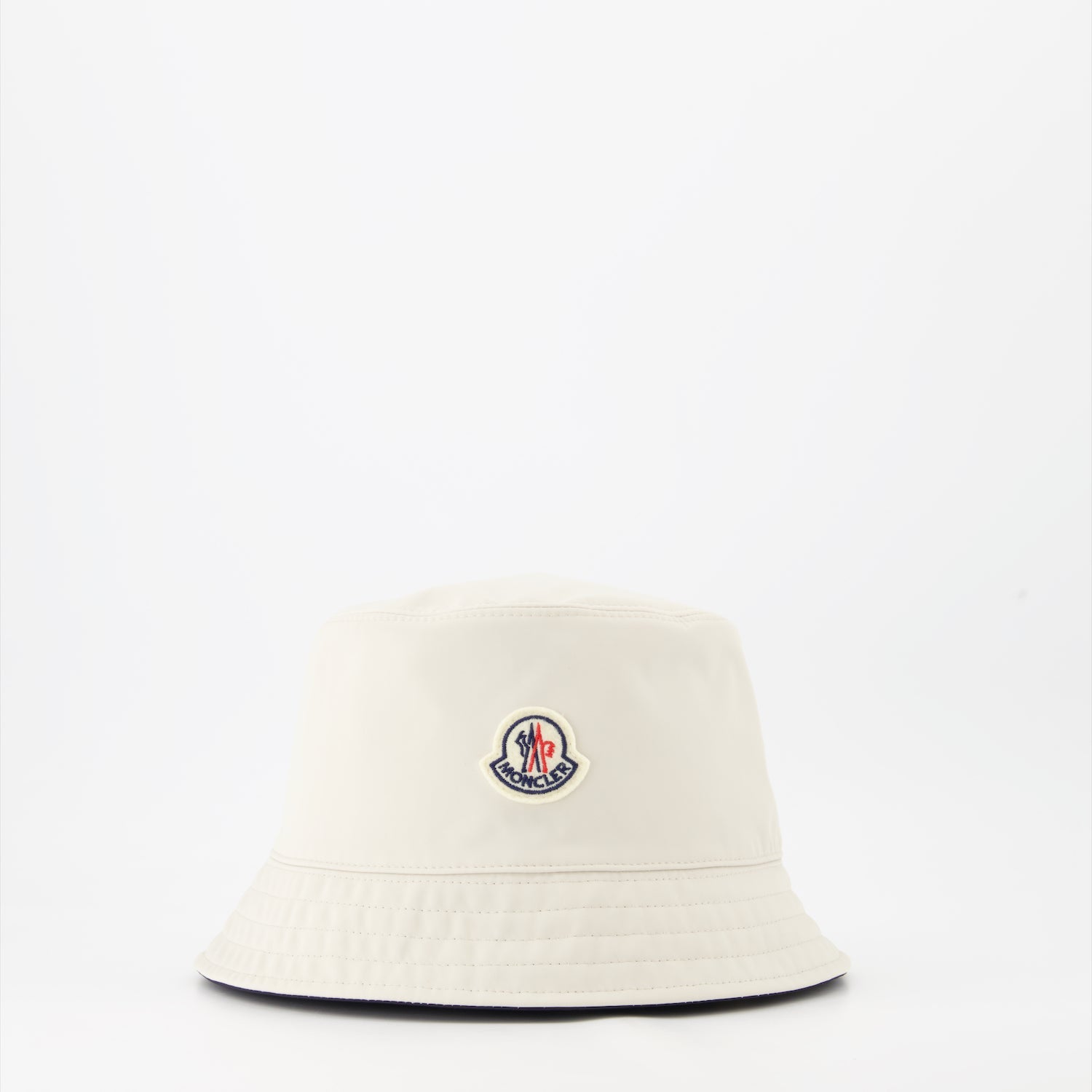 reversible bucket hat, luxury hat, Moncler hat, blue and white hat, high-end accessory