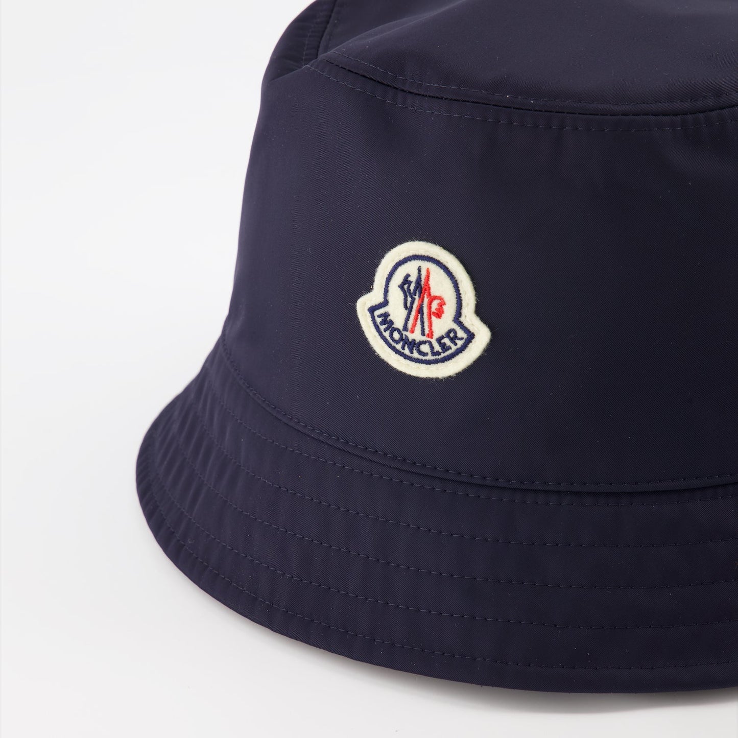 reversible bucket hat, luxury hat, Moncler hat, blue and white hat, high-end accessory