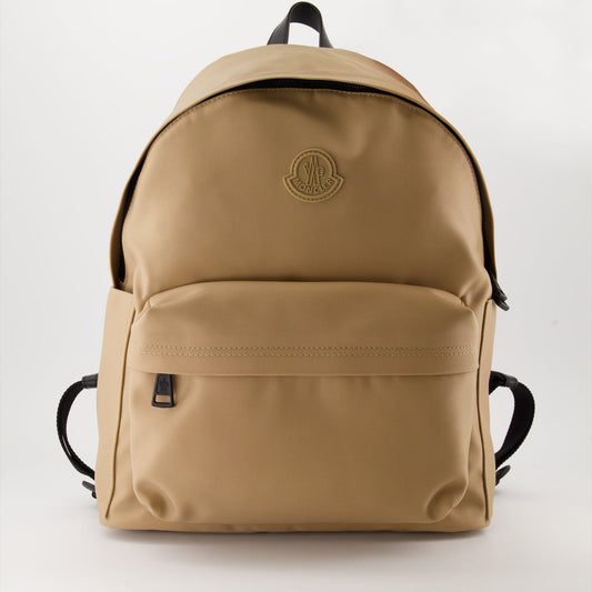 Pierrick backpack, brown leather backpack, Moncler, luxury accessories, high-end fashion