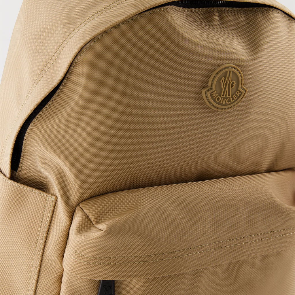 Pierrick backpack, brown leather backpack, Moncler, luxury accessories, high-end fashion