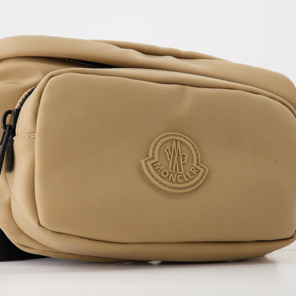 Moncler belt bag, nylon belt bag, brown belt bag, luxury accessories, designer belt bag