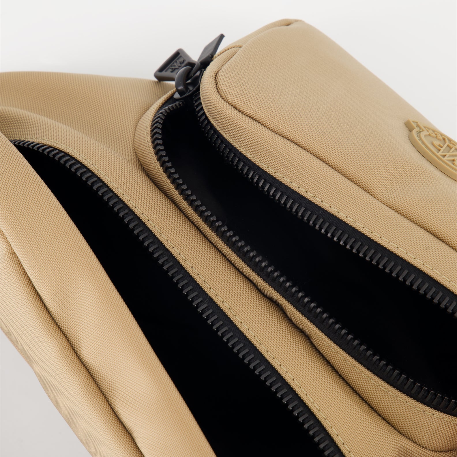 Moncler belt bag, nylon belt bag, brown belt bag, luxury accessories, designer belt bag