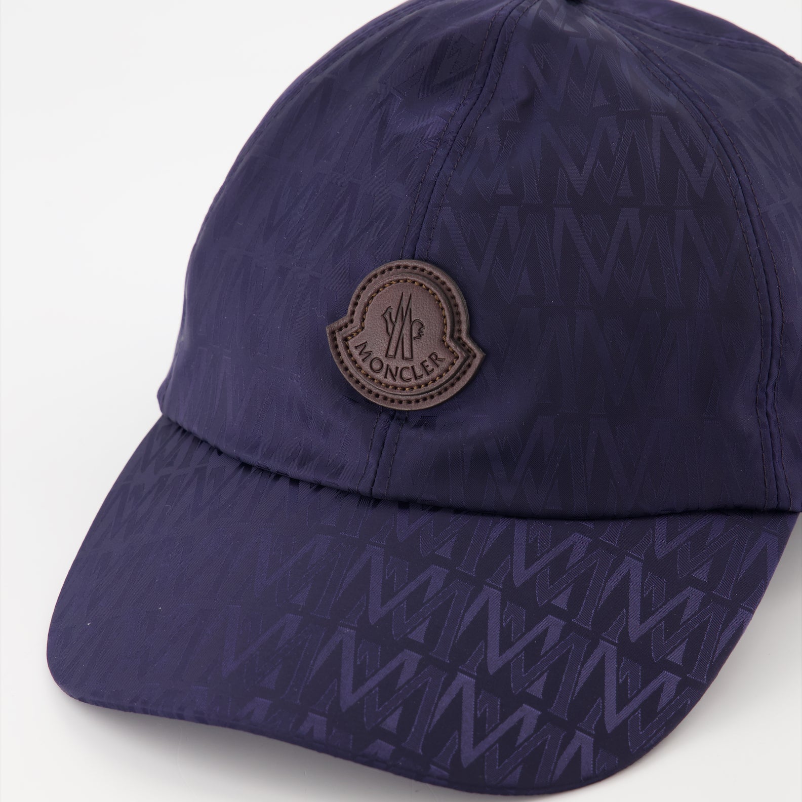 luxury cap, monogram cap, blue nylon cap, designer accessories, Moncler cap