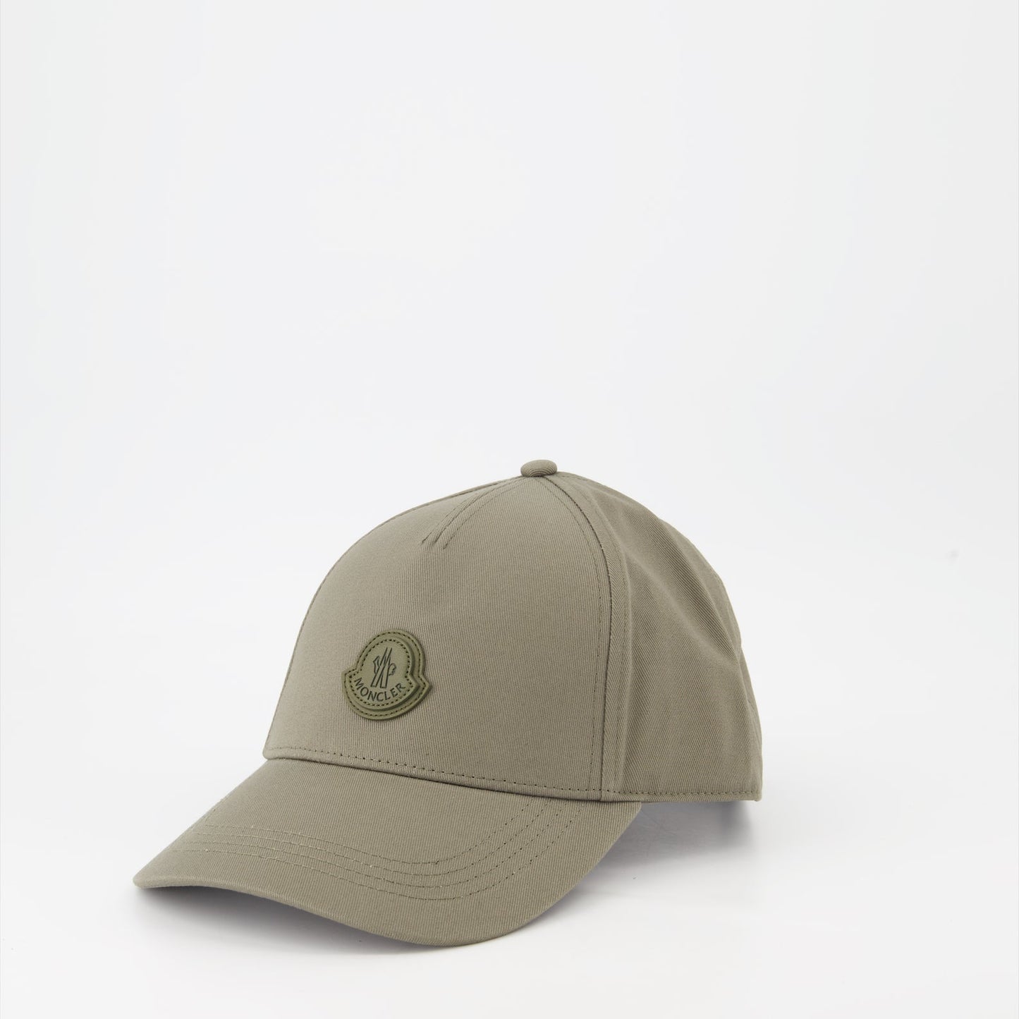 Moncler cap, khaki logo cap, luxury fashion cap, Moncler accessory, high-end cap