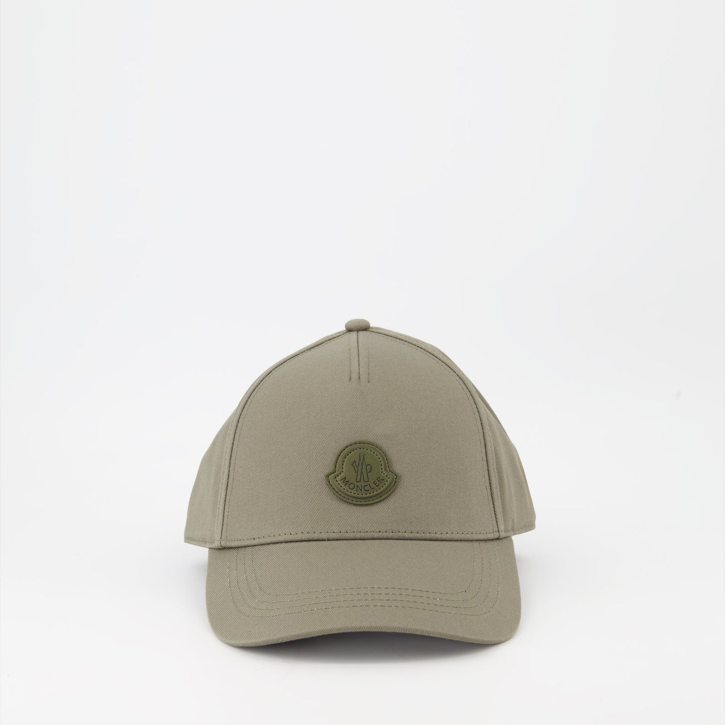 Moncler cap, khaki logo cap, luxury fashion cap, Moncler accessory, high-end cap