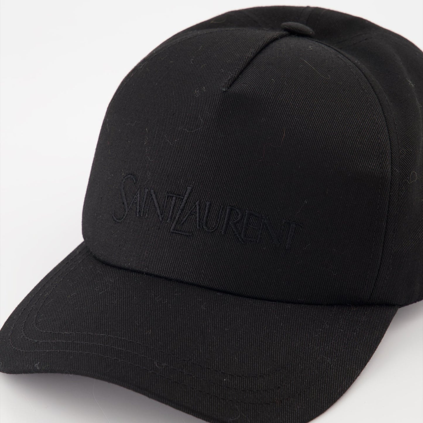 Saint Laurent cap, luxury baseball cap, logo cap, designer headwear, premium gabardine cap