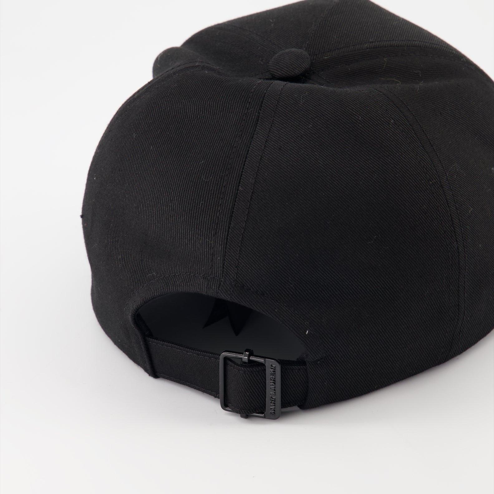 Saint Laurent cap, luxury baseball cap, logo cap, designer headwear, premium gabardine cap