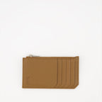 Imagen del tarjetero con cremallera de cuero texturizado Cassandre Shadow de Saint Laurent para hombres - Temporada Primavera-Verano 2024 - Vista frontal