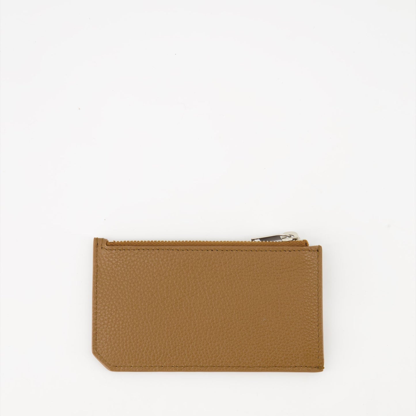 Grainy leather cardholder, Saint Laurent, luxury cardholder, designer accessories, zippered cardholder