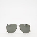 Bilde av sølvfargede aviator-solbriller fra Saint Laurent for unisex - Sesong Våren-Sommer 2024 - Frontvisning