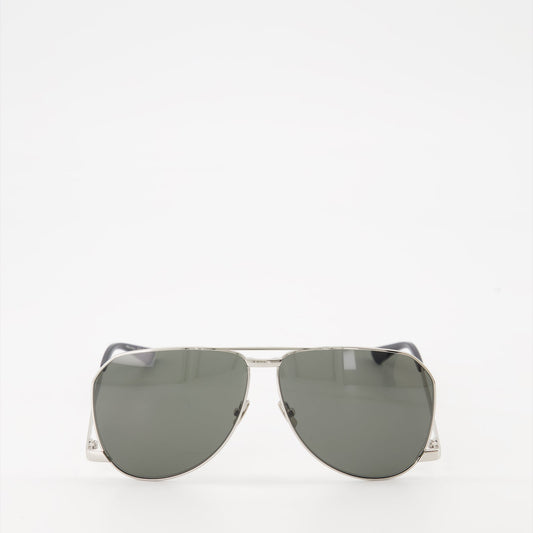 Saint Laurent sunglasses, aviator sunglasses, luxury sunglasses, unisex eyewear, silver frame sunglasses