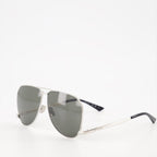 Bilde av sølvfargede aviator-solbriller fra Saint Laurent for unisex - Sesong Våren-Sommer 2024 - Detalj 2