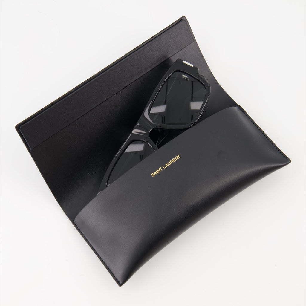 luxury sunglasses, Saint Laurent, unisex sunglasses, black frame shades, high-end eyewear