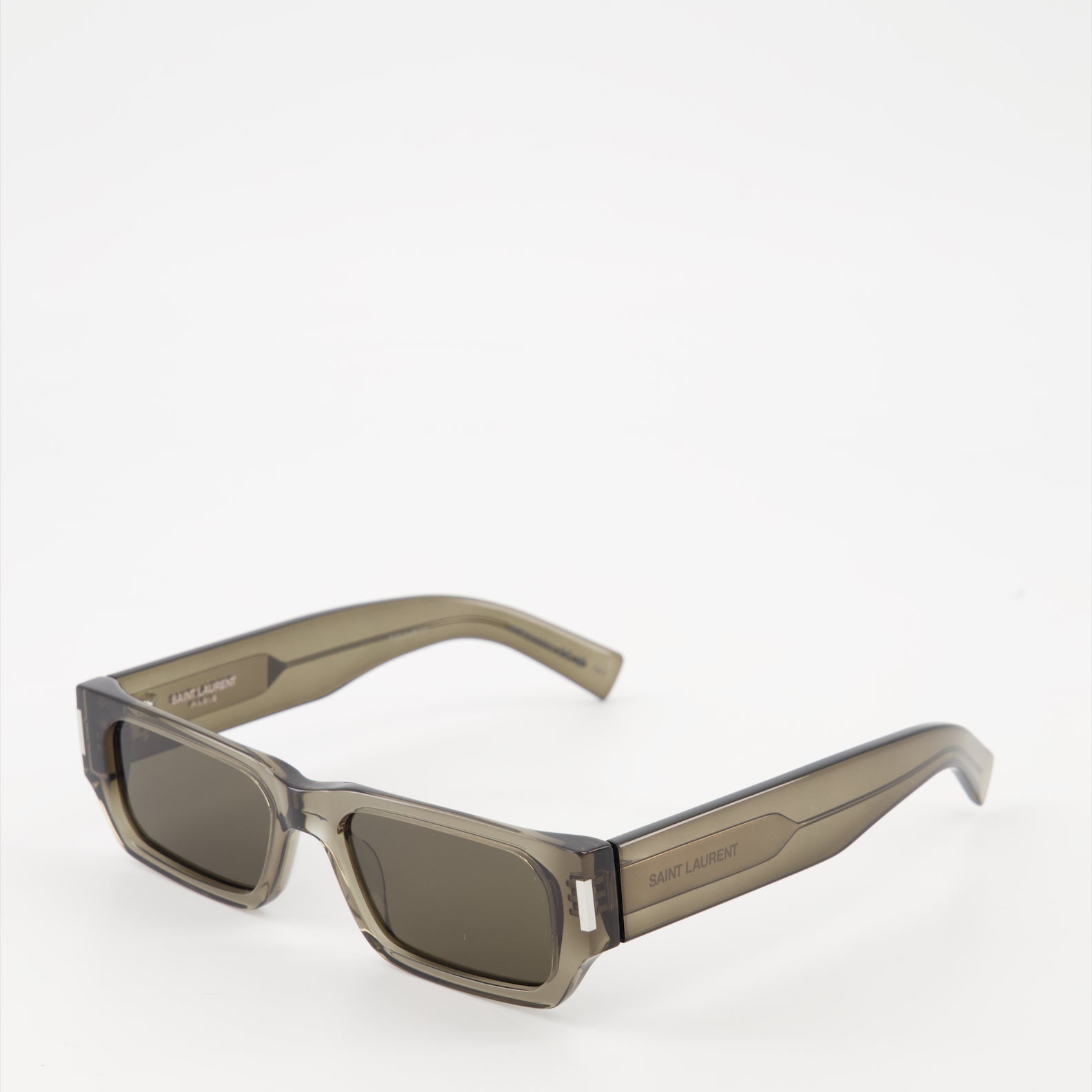 Saint Laurent, transparent sunglasses, luxury eyewear, UV protection, unisex shades