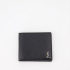 Saint Laurent, Cassandre wallet, grained leather wallet, luxury compact wallet, designer accessories