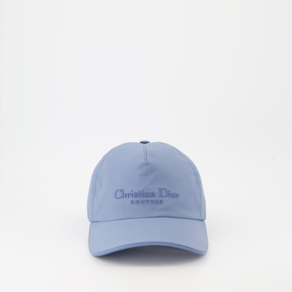 Dior cotton cap, blue couture cap, luxury headwear, designer cap, Dior accessory