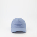 Dior cotton cap, blue couture cap, luxury headwear, designer cap, Dior accessory
