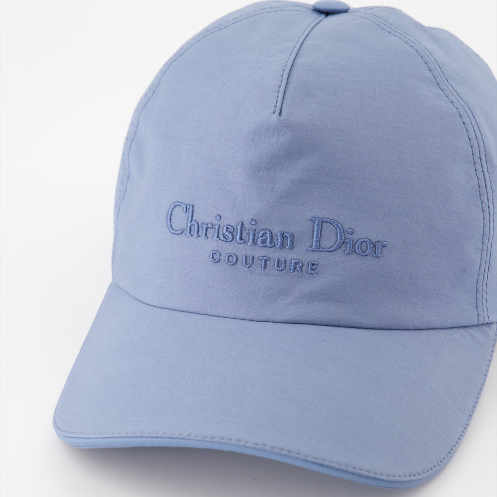 Dior cotton cap, blue couture cap, luxury headwear, designer cap, Dior accessory
