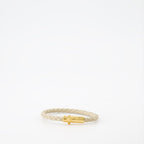 Versace bracelet, braided leather bracelet, luxury accessories, beige leather bracelet, high-end bracelet