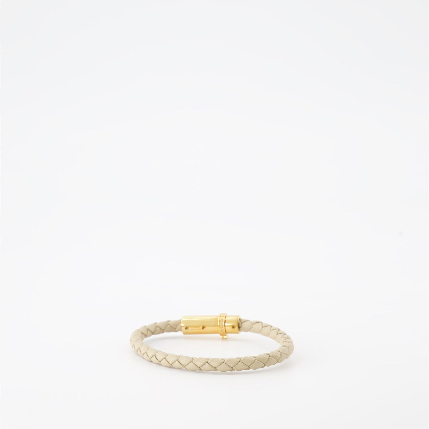 Versace bracelet, braided leather bracelet, luxury accessories, beige leather bracelet, high-end bracelet