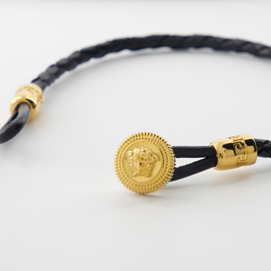 Versace bracelet, Medusa bracelet, leather cord bracelet, luxury accessories, designer bracelet